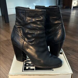 Frye Black Heeled Leather Boots for Women
